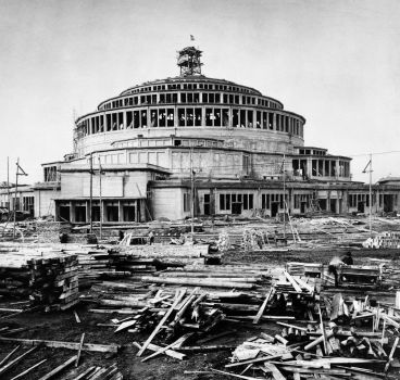 Centennial Hall during construction works
